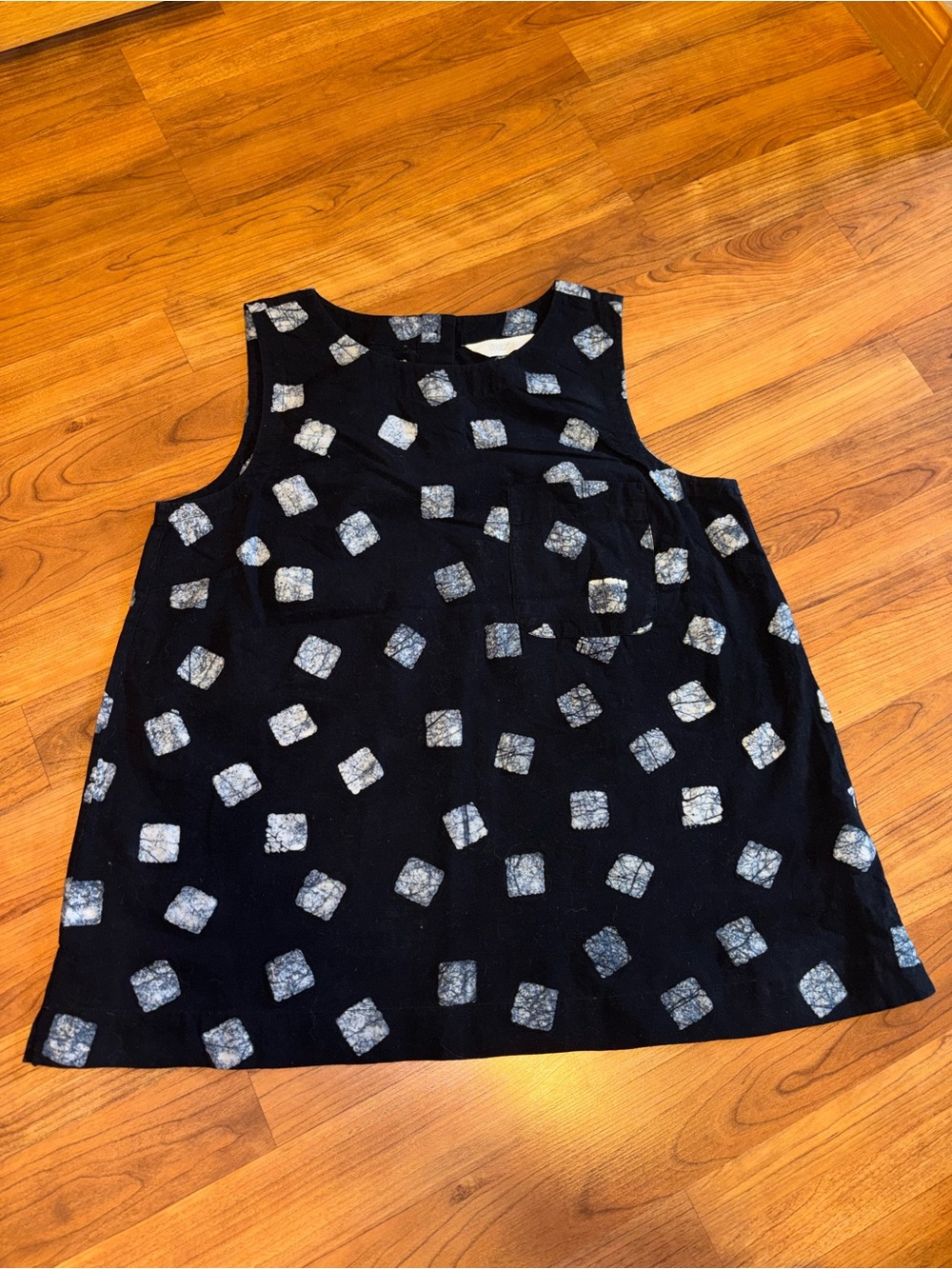 Toast Tank Top blue with Shibori Pattern No Size